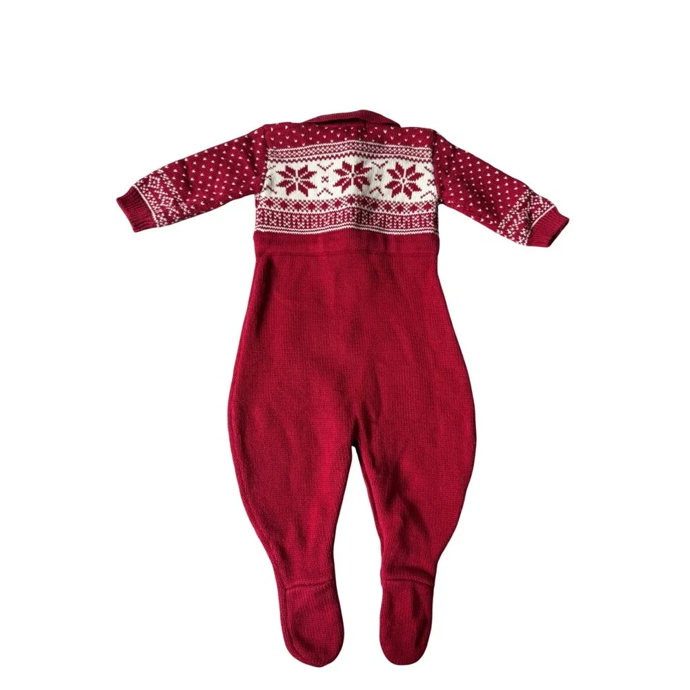 Ralph Lauren Baby‎ Fair Isle Footed Coverall Romper New Red 3-6M